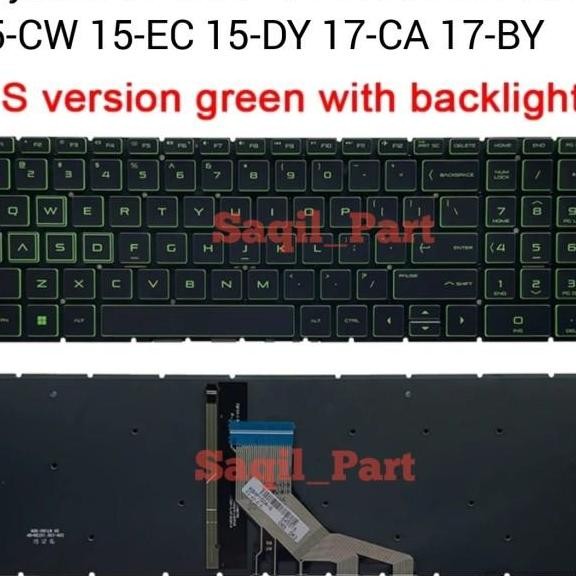 New Keyboard Pavilion Gaming 15Ch 15Cx 1515Cs 15Cw 15Da 15Bd 15Dx 15Dk 15Dr 15Ec 15Sdy 15Sdu 17By Ba