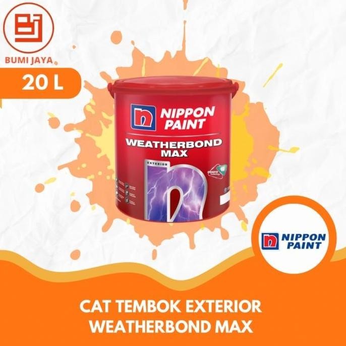 Cat Tembok Exterior Nippont Paint Weatherbond Max 20L Kuas