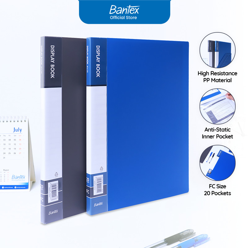 

Bantex Display Book 20 Pocket / Clear Holder Folio Bahan PP Anti-Static BF4100