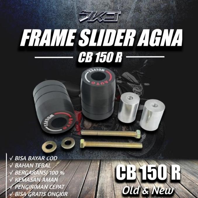 FRAME SLIDER AGNA CB 150R OLD DAN NEW CB 150 R JALU PENGAMAN MOTOR ORIGINAL DAN TERPERCAYA