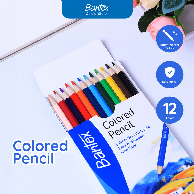 

Bantex Pensil Warna 3.0 mm / Colored Pencil Set 12 Warna Hexagonal Bahan Kayu Poplar BK3001