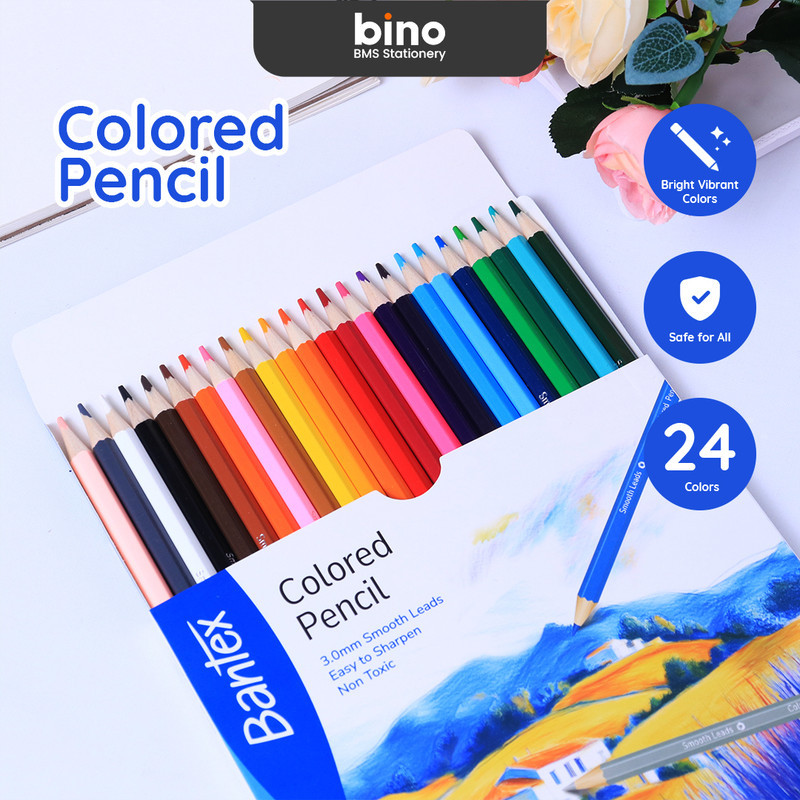 

[BMS Surabaya] Bantex Pensil Warna 24 Warna / Colored Pencil Hexagonal 3.0 mm Kayu Poplar BK3002