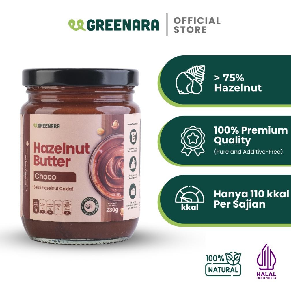 

Greenara Natural Nut Butter 230g Low Calorie /Selai Kacang Alami/ Peanut/ Almond/ Hazelnut/ Cashew