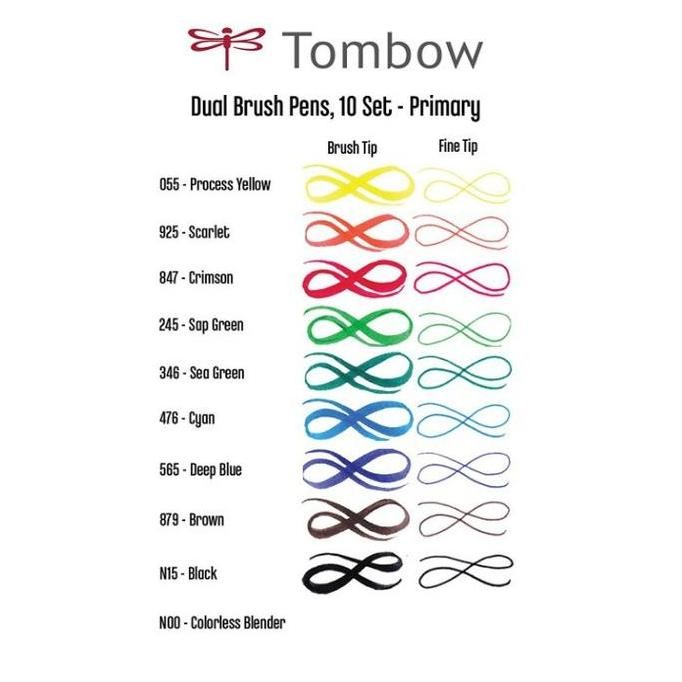 

Tombow Dual Brush Pen Abt Primary Color Set 10