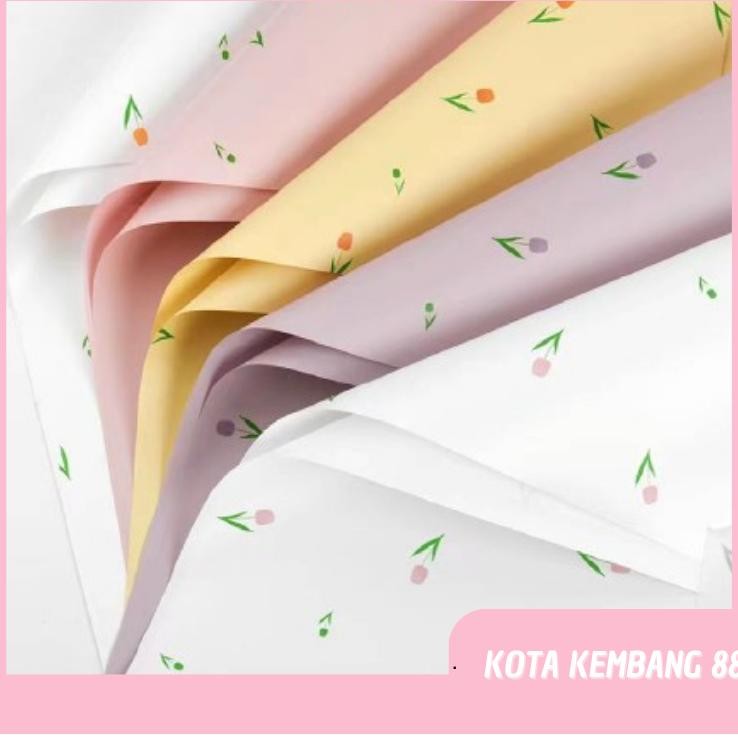 

20 Lembar Kertas Buket Bunga Tulip Cellophane Wateroof Flower Wrapping R Kb113