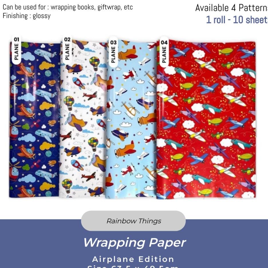 

10 Lbr Kertas Kado Motif Ailane Uk 62.5 X 48Cm