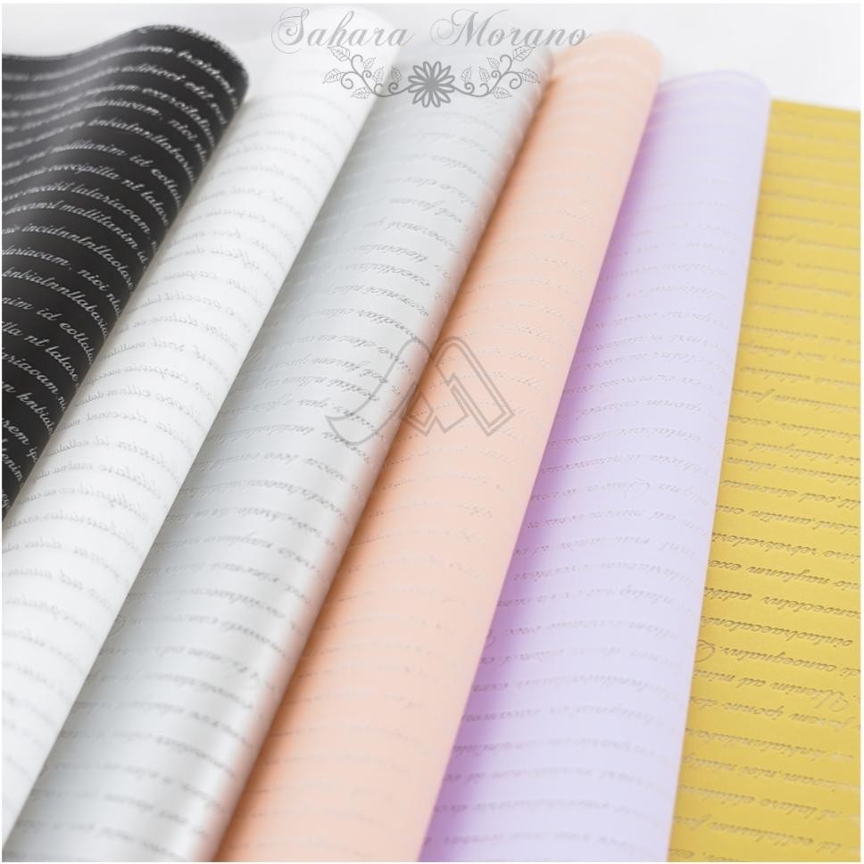 

20 Pcs Flower Wrapping Motif Full Text Wrapping R Cellophane Wateroof Kertas Buket Bunga