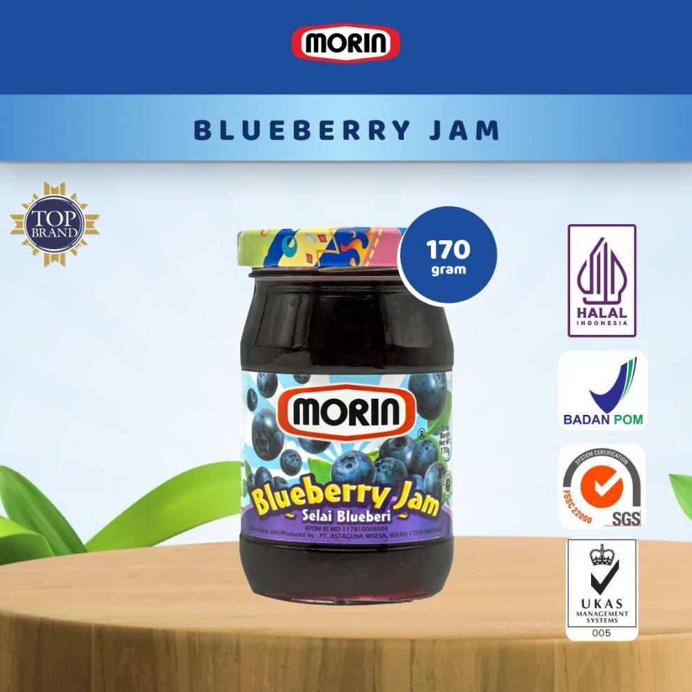 

Morin Selai Blueberry - All Size 170 gr 330 gr - Selai Buah Blueberri