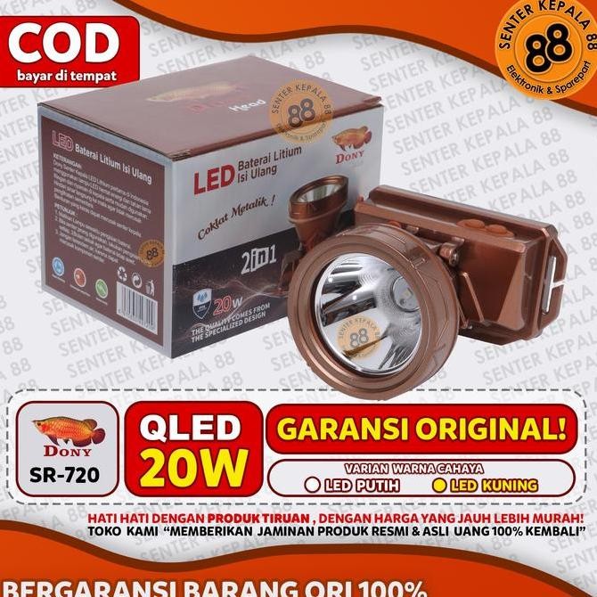 Dony Senter Kepala Dony Sr-720 Sr 720 Coklat Metalik 20Watt 20W Emergency Mini New Stok