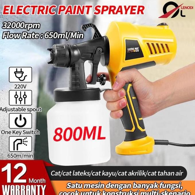

800Ml 400Watt Electric Spray Gun / Mesin Cat Semprot Listrik