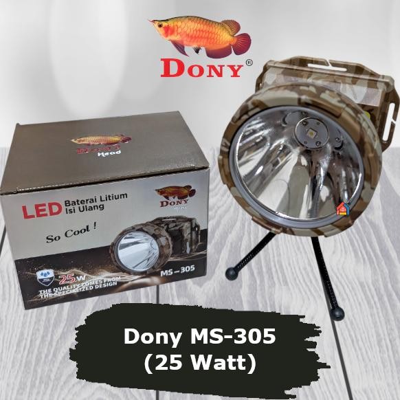 Senter Kepala Dony MS-305 SO COOL (25 Watt) / Dony Senter Kepala MS305 / MS 305 (Gratis Tripod) [Cah