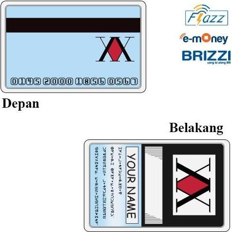 Premium CUSTOM KARTU FLAZZ BCA GEN 2 / EMONEY - HUNTER X HUNTER TIMBUL SALDO 0
