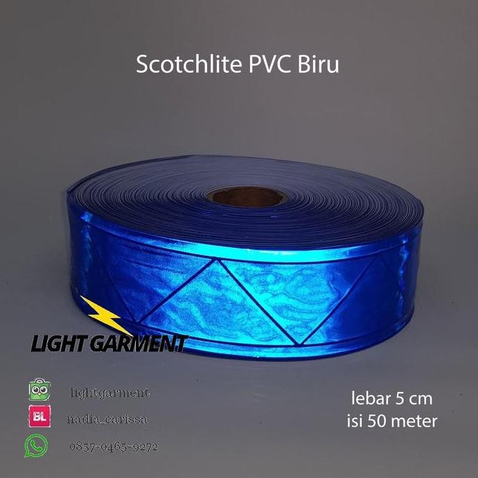 

Pita Scotchlite Skotlet Reflektor Pvc Biru 5Cm