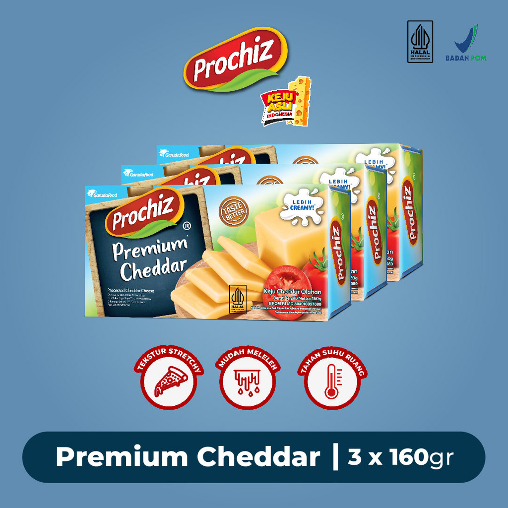 

Keju PROCHIZ Cheddar 160 gr x 3