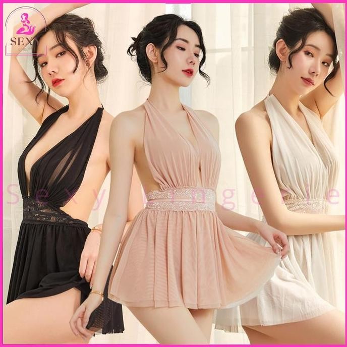 Lingerie Sexy Beauty Style Deep V Sexy Double Mesh See-through SL-34