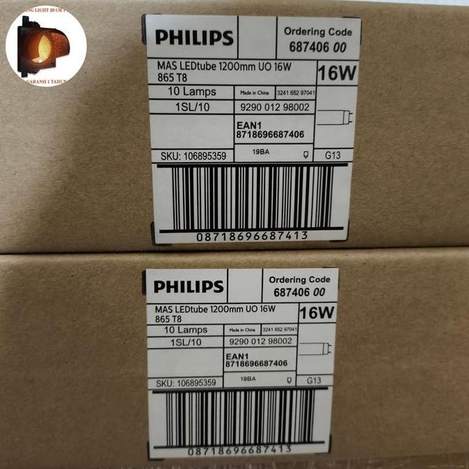 Philips Lampu Tl Led Master Masled Tube 1200Mm Uo 16W 865 T8 2500Lm 220-240V New Stok