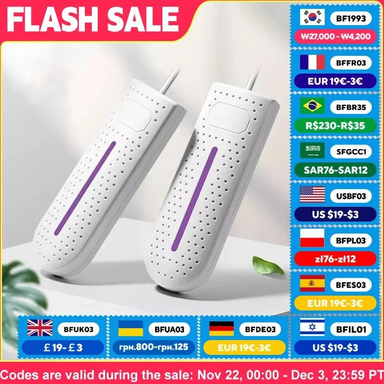 Shoe Dryers Uv Sterilization Dehumidification Portable Shoe Rack Heater Deodorizer Dehumidifier Devi