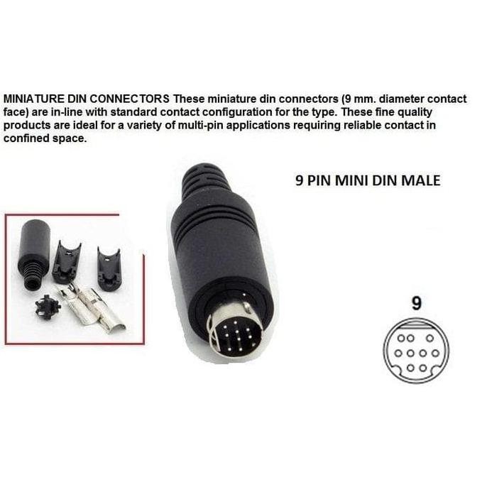 DE123 >> CONNECTOR 9 PIN MINI DIN MALE
