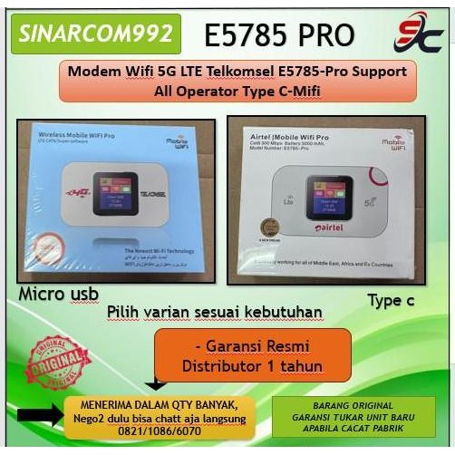 Modem Wifi 4G Lte Telkomsel E5785-Pro Support All Operator E 5785 New