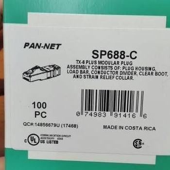 Rj Konector 45 Cat 6 Panduit / Sp688-C / Panduit
