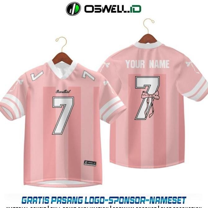JERSEY KEREN KEKINIAN JERSEY COQUEETE RIBBON KOREA/ FUTSAL / VOLY /  TENIS PINK AND WHITE COSTUME GR
