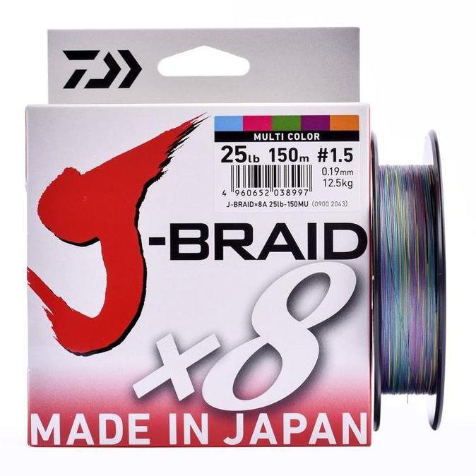 Senar PE Daiwa J Braid X8 150M Multicolor (Pilih Ukuran)