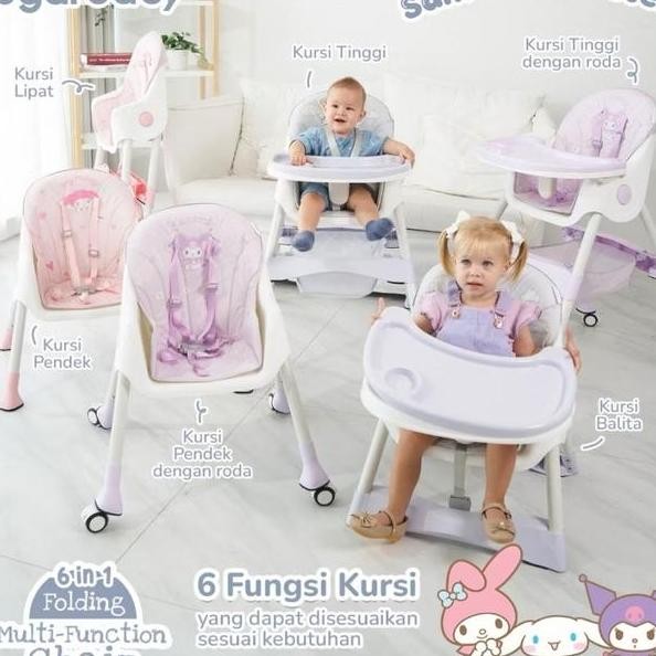 Sugar Baby 6In1 Folding Multifunction Chair Sanrio Kursi Makan Bayi