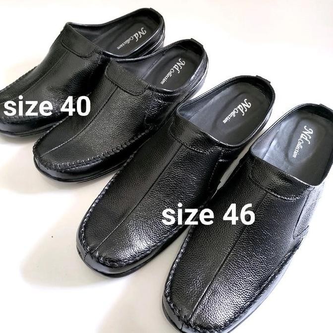 Sepatu sandal selop bustong pria UKURAN JUMBO 44 45 46 bhan kulit sapi