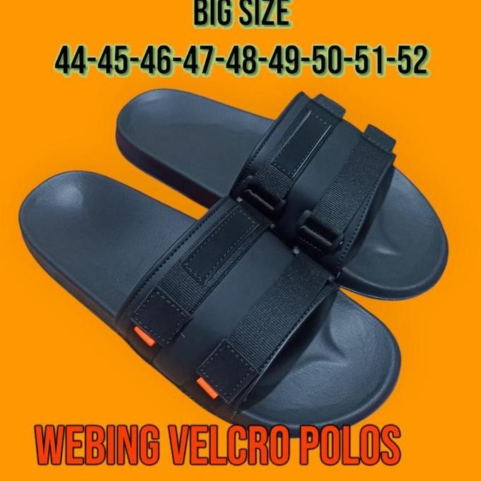 sandal velcro webing pria ukuran jumbo 44-52 terbaru Sendal Selop Karet Kasual Shoes