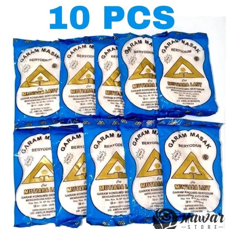 

(Terbaru) 10 Pcs Garam Masak Garam Dapur Beryodium Cap Mutiara Laut (Terlaris)