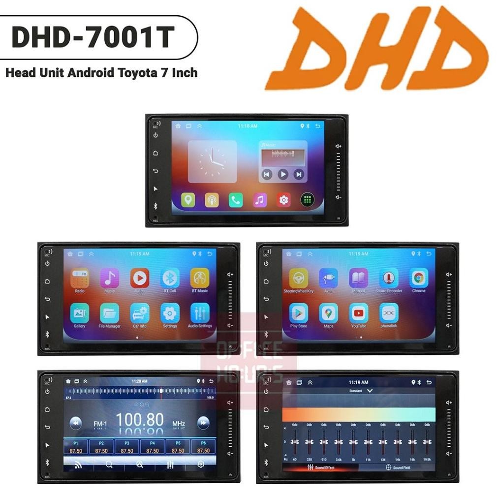 Terlaris Head Unit Double Din Android 7 Inch Dhd-7001 (Plug N Play Socket Toyota)