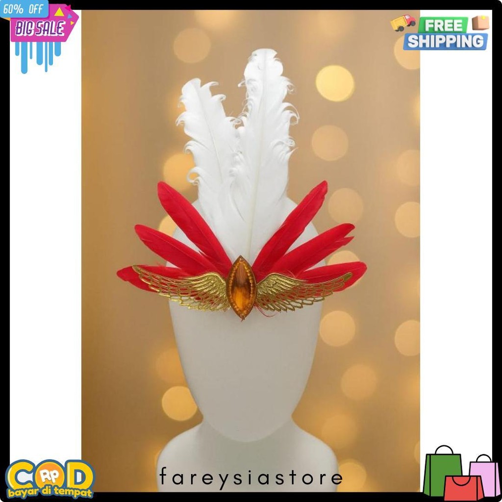 Aksesoris Bando Bulu Merah putih|Bando merah putih karnaval|Bando merah putih viral| bando merah put