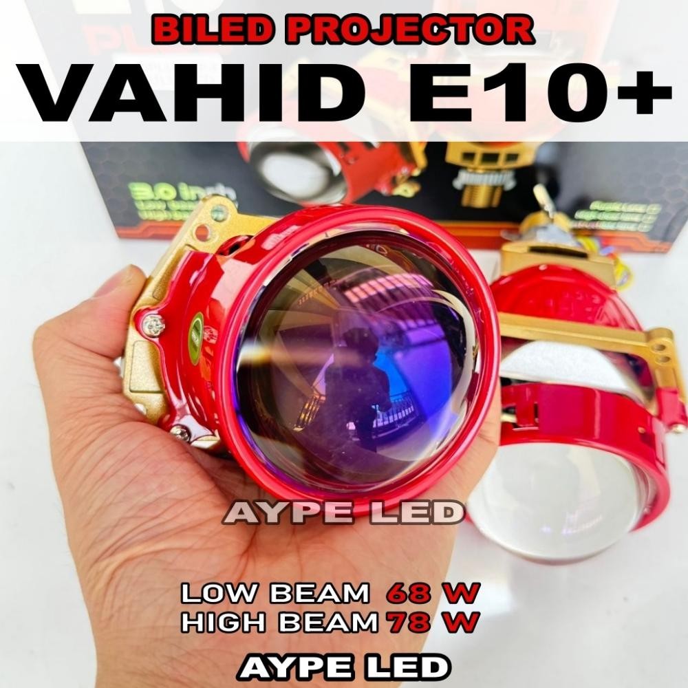 Terlaris Bilens Biled Projector Vahid E10+ Plus 3 Inch Purple Premium Lens Biled Vahid E10 68 Watt P