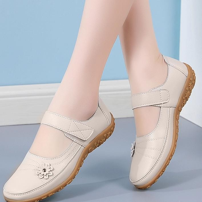 Foku Sepatu Flat Wanita Sepatu Kulit Wanita Casual