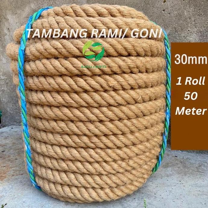 

TALI TAMBANG RAMI 30MM 1 ROLL TALI GONI / TARIK TAMBANG / TAMPAR MANILA GONI DADUNG COKLAT KAPAL JUMBO LOMBA TARIK / TALI RAMI TERMURAH ORIGINAL DAN TERPERCAYA