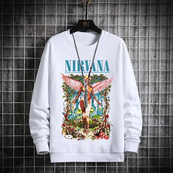 Crewneck NIRVANA BAND Sweatshirt Bahan Katun