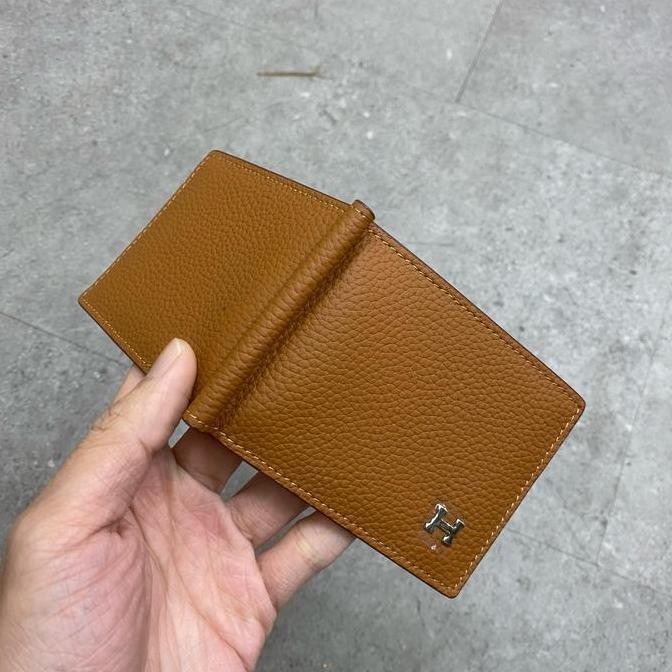 DOMPET H MONEY CLIP ANYAM BAHAN KULIT IMPORT DOMPET UANG LIPAT PRIA WANITA PREMIUM AAA QUALITY FREE 