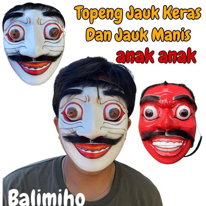 Produk Terbaik] Topeng Jauk Keras Jauk Manis Anak anak  - Topeng Jauk Bali - Tapel Jauk Keras -Topen