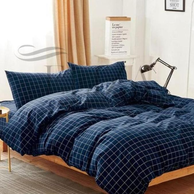 Sprei Classic Gingham Kotak Monokrom Aesthetic (120x200 | 160x200 | 180x200) Tinggi 20cm