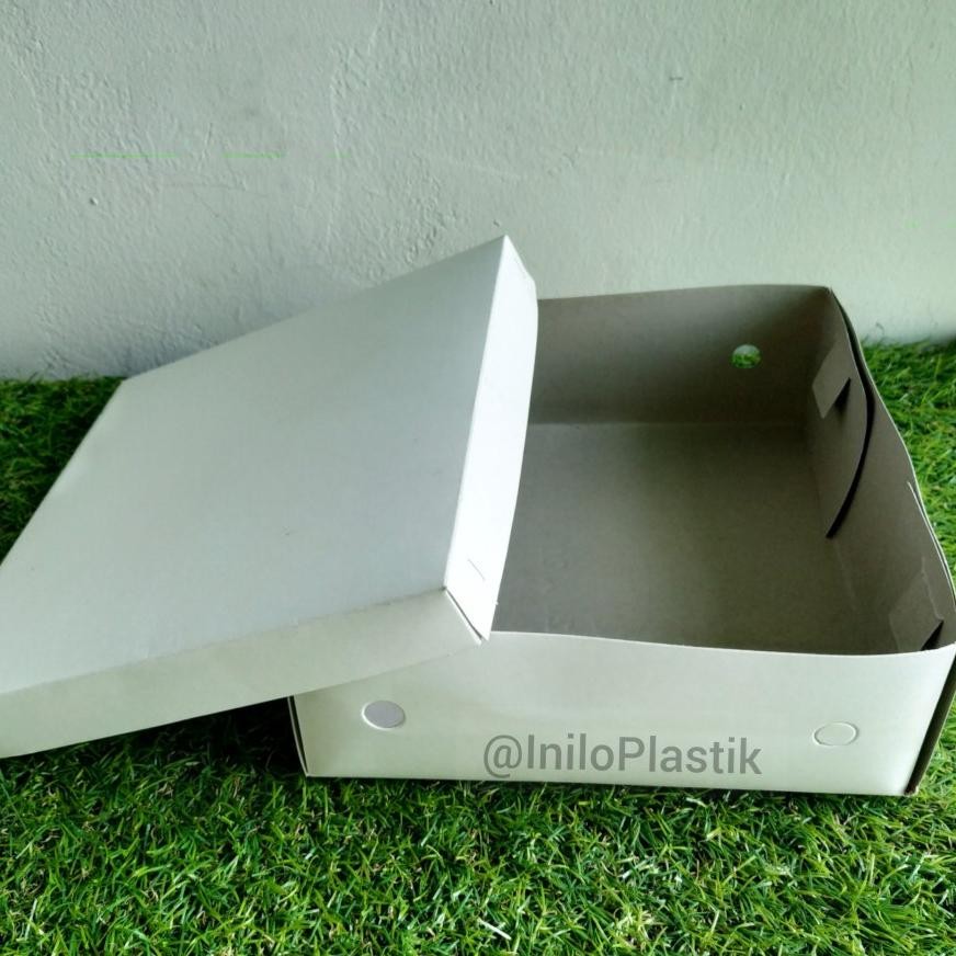 

Ve29 Rt-342 Re-65 [50Pcs] Box Nasi / Box Polos 18X18Cm / Dus Box Kue Karton Putih Susu Premium Ve29
