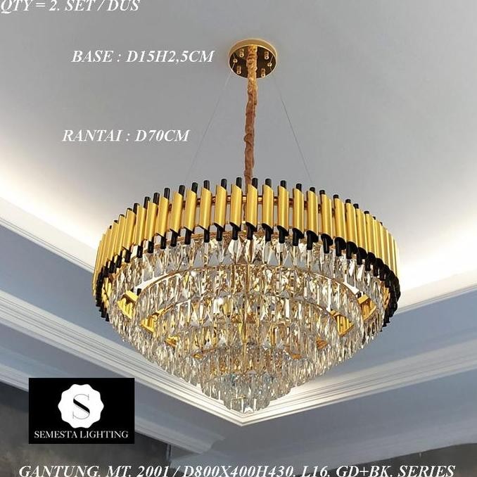 Terlaris Lampu Gantung Kristal 80 Cm Mt 2001