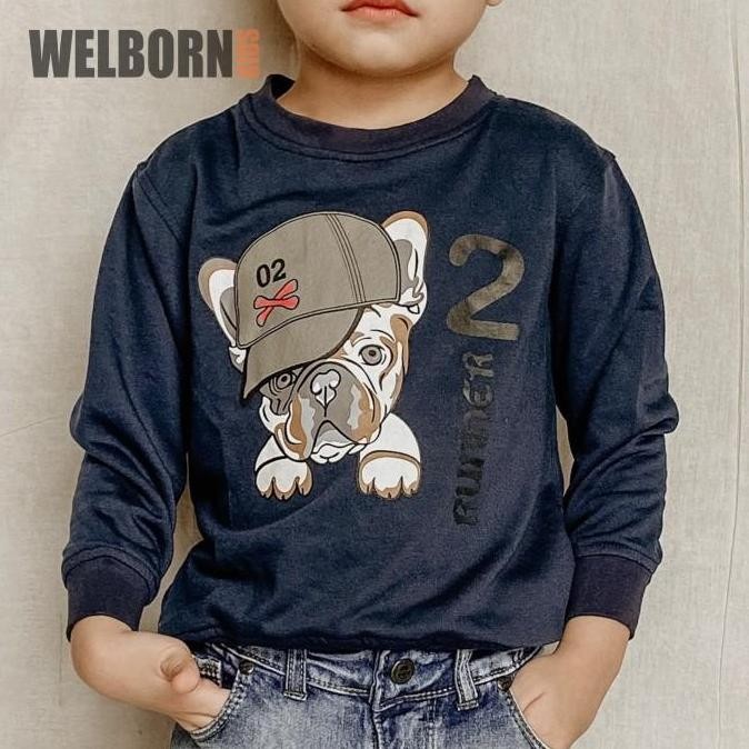 Welborn Kids Sweater Bulldog Navy Anak Laki