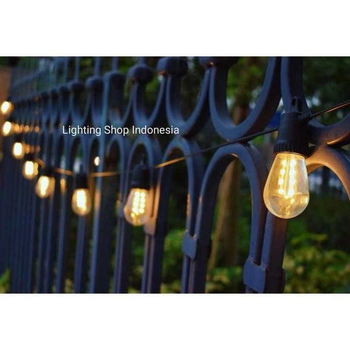 Lampu gantung kabel fiting solar cell waterproof led tenaga surya