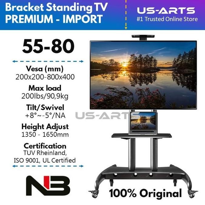 TERMURAH - Bracket Standing TV 85 80 77 75 70 65 55 Inch Braket Breket Stand TV dengan VESA 200x200-