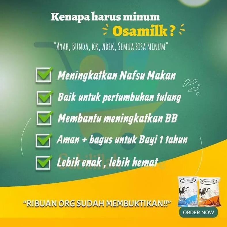 

New! Osamilk Susu Penggemuk Badan / Penambah Berat Badan Dewasa & Penambah Nafsu Makan Anak Agar Gemuk