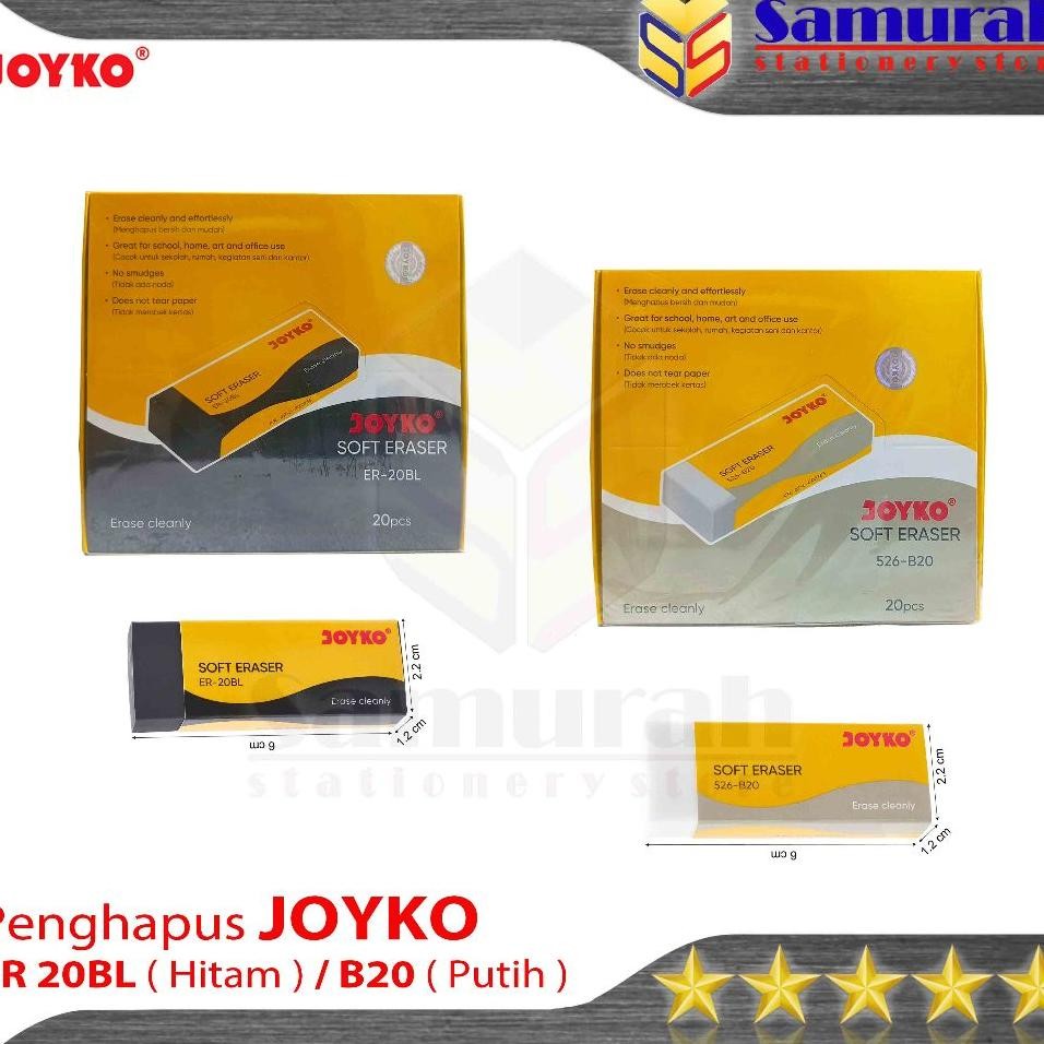 

Penghapus Pensil Joyko B 20 Besar Sepak Isi 20 Pcs Er20 Hitam B20 Putih