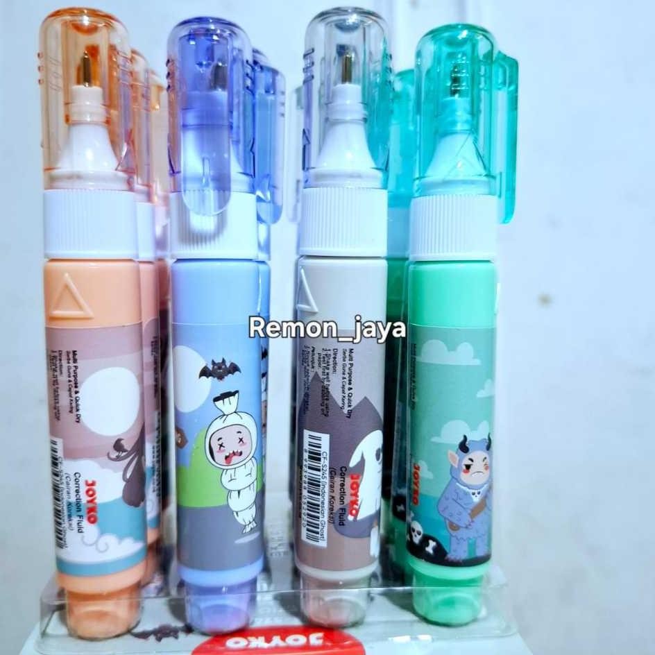 

12 Pcs Correction Fluid Cairan Kosi Tip Ex Joyko Cfs245 Penghapus Pulpen Cair