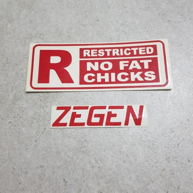 

:=:=:=:=] Stiker sticker restricted no fat chicks red merah