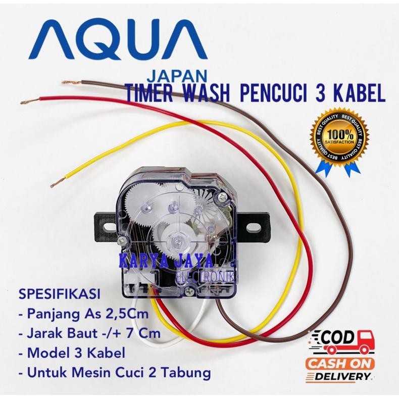 timer wash mesin cuci aqua 2 tabung 3 kabel / timer mesin cuci aqua