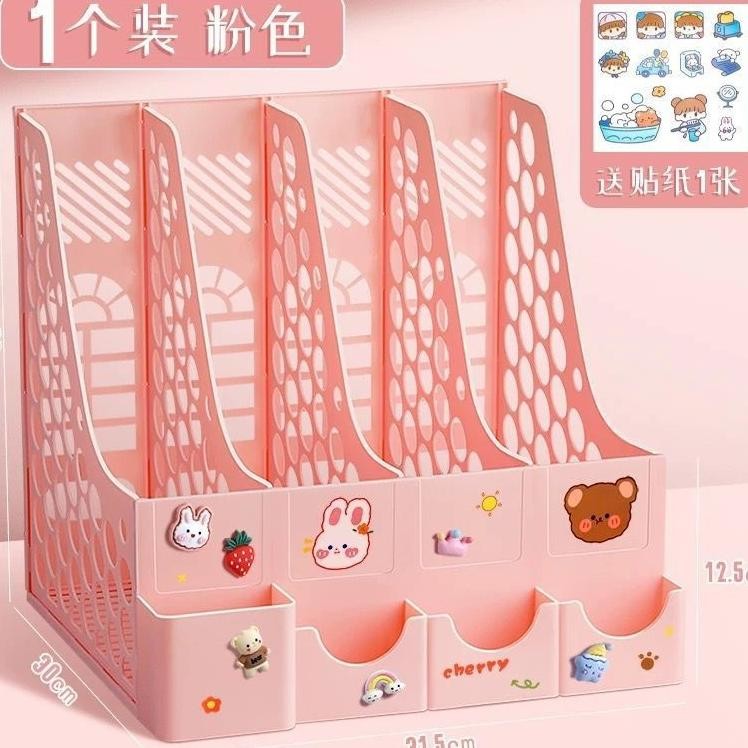 Rak Organizer Buku 8 Sekat Diy Bahan Plastik Multifungsi Warna Warni Alat Tulis Rak Penyimpanan Alat